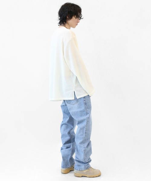 minsobi（ミンソビ）の「ストレートフィット レタリングデニムパンツ S/M/L（デニムパンツ・メンズ・ブルー・MEDIUM/SMALL/LARGE）」の15枚目の写真