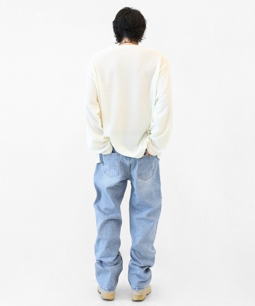 minsobi（ミンソビ）の「ストレートフィット レタリングデニムパンツ S/M/L（デニムパンツ・メンズ・ブルー・MEDIUM/SMALL/LARGE）」の16枚目の写真