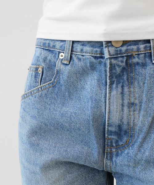 minsobi（ミンソビ）の「ストレートフィット レタリングデニムパンツ S/M/L（デニムパンツ・メンズ・ブルー・MEDIUM/SMALL/LARGE）」の19枚目の写真