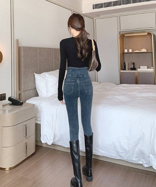 Teem Store(チームストア)の「ハイウエストスキニーデニム 体型盛れ 美脚(デニムパンツ・レディース・ブルー/チャコール/ブラック・S/M)」の11枚目の写真