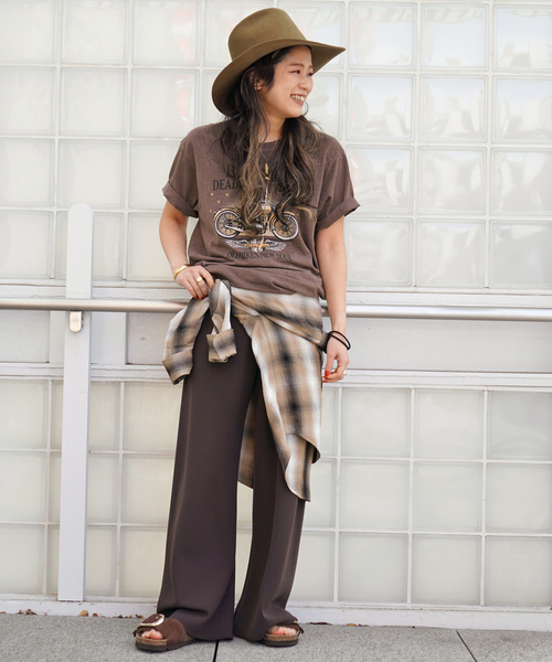 AP STUDIO（エーピーストゥディオ）の「サマーオンブレチェックシャツ（シャツ/ブラウス・レディース・キャメル・FREE）」の19枚目の写真