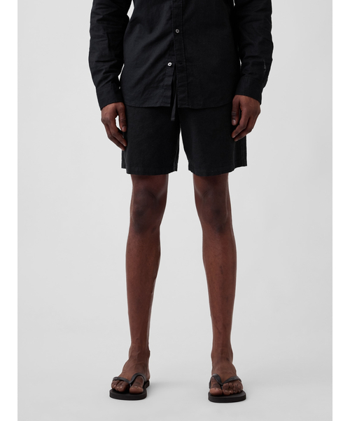 GAP（ギャップ）の「7インチ リネンブレンド イージーウエストショートパンツ（その他パンツ・メンズ・ベージュ/ブラック・L/M/S/XS/XL）」の6枚目の写真