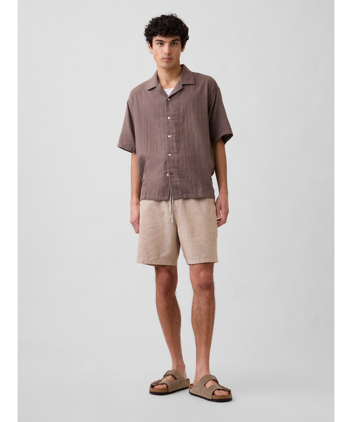 GAP（ギャップ）の「7インチ リネンブレンド イージーウエストショートパンツ（その他パンツ・メンズ・ベージュ/ブラック・L/M/S/XS/XL）」の4枚目の写真