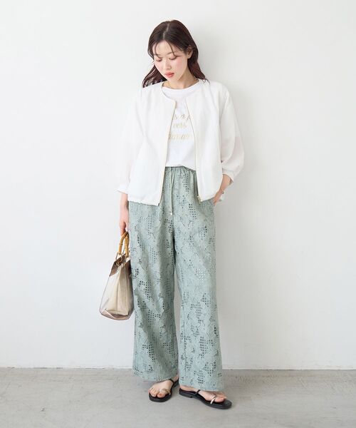 le.coeur blanc（ルクールブラン）の「カラミタンブラータックスリーブブルゾン（ブルゾン・レディース・オフホワイト/ブラック/ベージュ・38）」の11枚目の写真