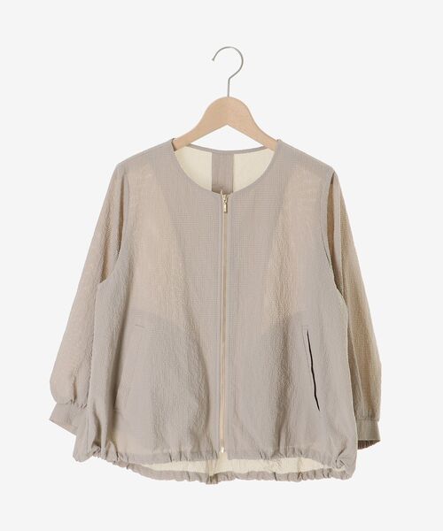 le.coeur blanc（ルクールブラン）の「カラミタンブラータックスリーブブルゾン（ブルゾン・レディース・オフホワイト/ブラック/ベージュ・38）」の14枚目の写真