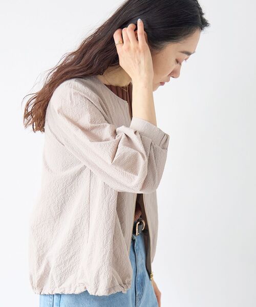 le.coeur blanc（ルクールブラン）の「カラミタンブラータックスリーブブルゾン（ブルゾン・レディース・オフホワイト/ブラック/ベージュ・38）」の16枚目の写真