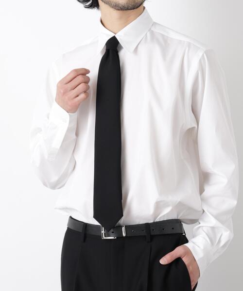 NANO universe（ナノユニバース）の「ブラックフォーマル梳毛ウール濃色染めソリッドネクタイ（ネクタイ・メンズ・ブラック・F）」の10枚目の写真