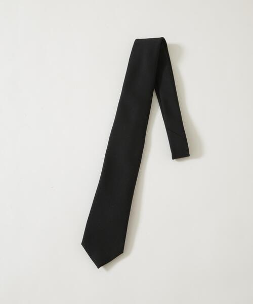 NANO universe（ナノユニバース）の「ブラックフォーマル梳毛ウール濃色染めソリッドネクタイ（ネクタイ・メンズ・ブラック・F）」の12枚目の写真