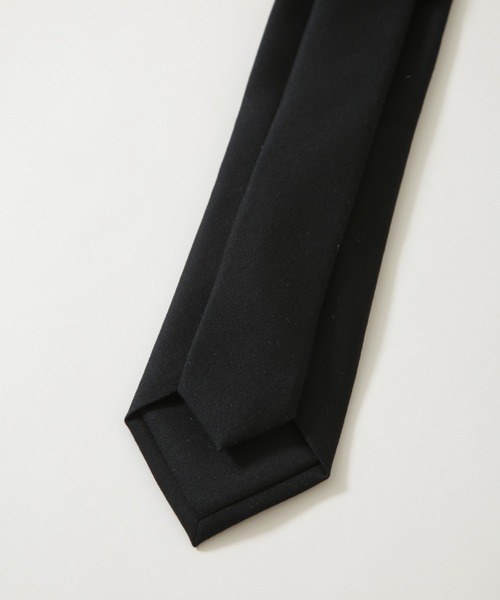NANO universe（ナノユニバース）の「ブラックフォーマル梳毛ウール濃色染めソリッドネクタイ（ネクタイ・メンズ・ブラック・F）」の7枚目の写真