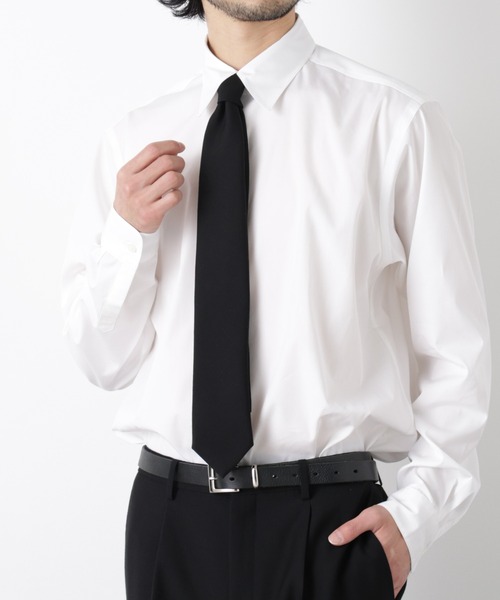 NANO universe（ナノユニバース）の「ブラックフォーマル梳毛ウール濃色染めソリッドネクタイ（ネクタイ・メンズ・ブラック・F）」の3枚目の写真