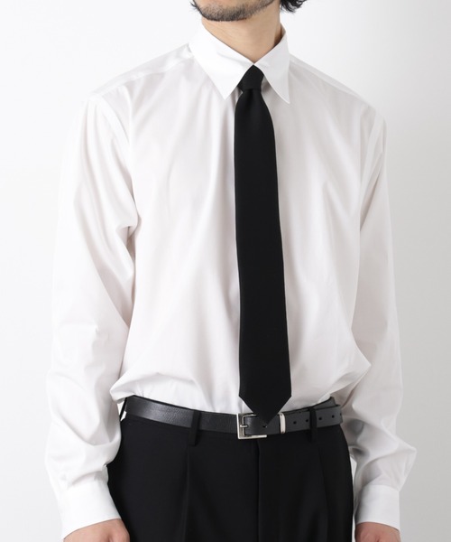 NANO universe（ナノユニバース）の「ブラックフォーマル梳毛ウール濃色染めソリッドネクタイ（ネクタイ・メンズ・ブラック・F）」の2枚目の写真