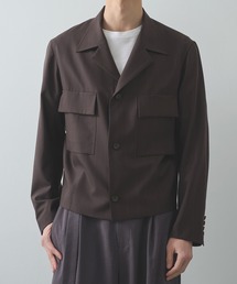 UJOH（ウジョー）の「【UJOH HOMME/ウジョー】Ulster Collar Short JKT / 2/72 ｳｰﾙﾄﾛﾋﾟﾝｽﾄﾗｲﾌﾟ / M732-J55-102（ブルゾン）」
