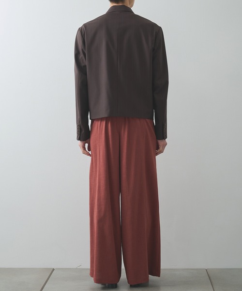 UJOH(ウジョー)の「【UJOH HOMME/ウジョー】Ulster Collar Short JKT / 2/72 ウールトロピンストライプ / M732-J55-102(ブルゾン・メンズ・グレー/ブラウン・4/5)」の19枚目の写真