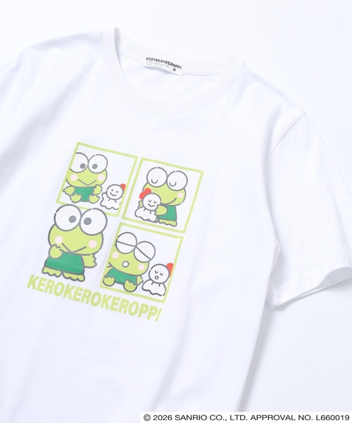 sanrio(サンリオ)の「サンリオキャラクターズ 天竺半袖Tシャツ(Tシャツ/カットソー・レディース・ラベンダー/ブラック/ネイビー/オートミール/ピンク/オフホワイト/ホワイト/ネイビー系/ライトグリーン系/アイボリー系/ブラック系1/ブラック系/ホワイト系1/ホワイト系/チャコール/サックスブルー系/ライトグリーン/ブルーグレー・M/LL/L)」の3枚目の写真