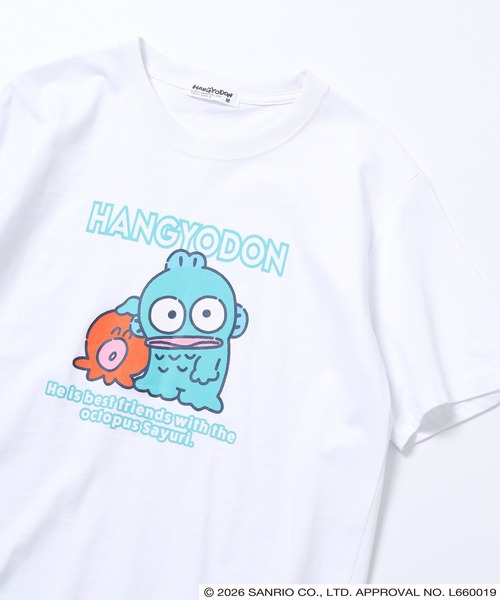sanrio(サンリオ)の「サンリオキャラクターズ 天竺半袖Tシャツ(Tシャツ/カットソー・レディース・ラベンダー/ブラック/ネイビー/オートミール/ピンク/オフホワイト/ホワイト/ネイビー系/ライトグリーン系/アイボリー系/ブラック系1/ブラック系/ホワイト系1/ホワイト系/チャコール/サックスブルー系/ライトグリーン/ブルーグレー・M/LL/L)」の4枚目の写真