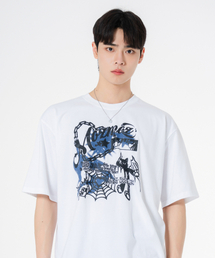 デビルキャット オーバーサイズ 半袖Tシャツ ホワイト