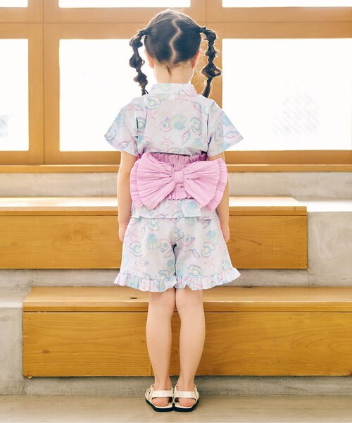 apres les cours（アプレレクール）の「リボンシャーリング帯（和装小物・キッズ・オフホワイト/ピンク・130/90/110）」の8枚目の写真