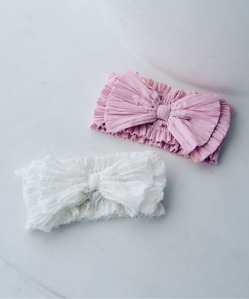 apres les cours（アプレレクール）の「リボンシャーリング帯（和装小物・キッズ・オフホワイト/ピンク・130/90/110）」の10枚目の写真