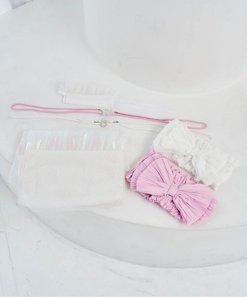 apres les cours（アプレレクール）の「リボンシャーリング帯（和装小物・キッズ・オフホワイト/ピンク・130/90/110）」の11枚目の写真