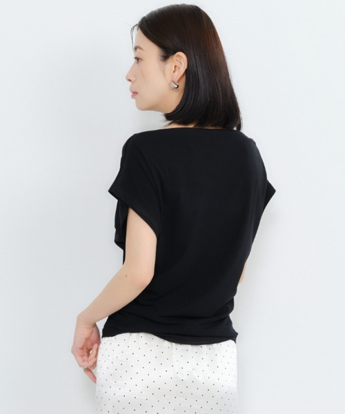 Shelly island(シェリーアイランド)の「オフショルカットフレンチ袖プルオーバー(Tシャツ/カットソー・レディース・ブラック/ホワイト・FREE)」の14枚目の写真