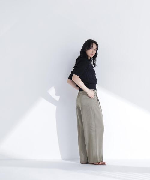 NATURAL BEAUTY BASIC(ナチュラルビューティーベーシック)の「パッチワークニット(ニット/セーター・レディース・オレンジ/オフホワイト/ブラック・フリ-)」の5枚目の写真