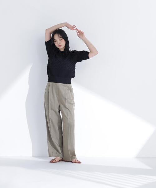 NATURAL BEAUTY BASIC(ナチュラルビューティーベーシック)の「パッチワークニット(ニット/セーター・レディース・オレンジ/オフホワイト/ブラック・フリ-)」の7枚目の写真