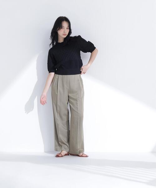 NATURAL BEAUTY BASIC(ナチュラルビューティーベーシック)の「パッチワークニット(ニット/セーター・レディース・オレンジ/オフホワイト/ブラック・フリ-)」の11枚目の写真