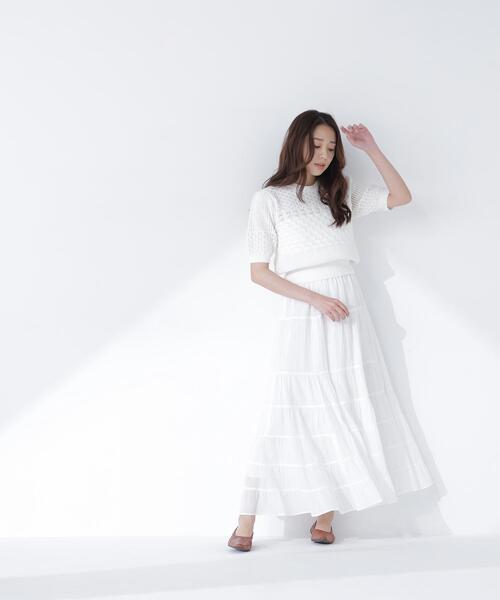 NATURAL BEAUTY BASIC(ナチュラルビューティーベーシック)の「パッチワークニット(ニット/セーター・レディース・オレンジ/オフホワイト/ブラック・フリ-)」の20枚目の写真