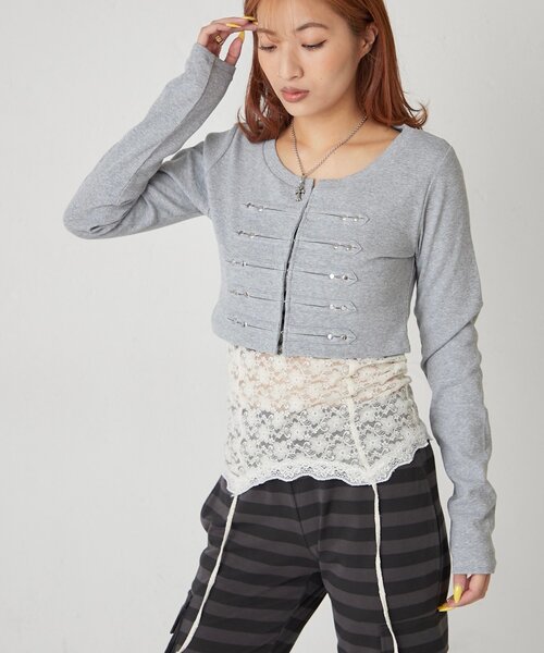 WHO'S WHO gallery(フーズフーギャラリー)の「【WEB限定サイズあり】ナポレオンショートトップス(Tシャツ/カットソー・レディース・オフホワイト/グレー/ブラック/イエロー・SMALL/MEDIUM)」の10枚目の写真