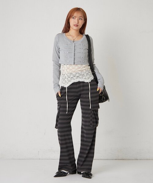 WHO'S WHO gallery(フーズフーギャラリー)の「【WEB限定サイズあり】ナポレオンショートトップス(Tシャツ/カットソー・レディース・オフホワイト/グレー/ブラック/イエロー・SMALL/MEDIUM)」の13枚目の写真