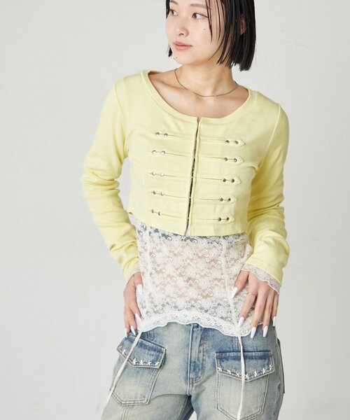 WHO'S WHO gallery(フーズフーギャラリー)の「【WEB限定サイズあり】ナポレオンショートトップス(Tシャツ/カットソー・レディース・オフホワイト/グレー/ブラック/イエロー・SMALL/MEDIUM)」の14枚目の写真