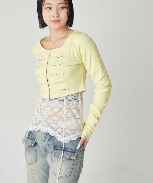 WHO'S WHO gallery(フーズフーギャラリー)の「【WEB限定サイズあり】ナポレオンショートトップス(Tシャツ/カットソー・レディース・オフホワイト/グレー/ブラック/イエロー・SMALL/MEDIUM)」の15枚目の写真