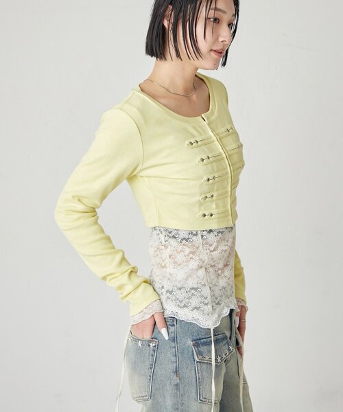 WHO'S WHO gallery(フーズフーギャラリー)の「【WEB限定サイズあり】ナポレオンショートトップス(Tシャツ/カットソー・レディース・オフホワイト/グレー/ブラック/イエロー・SMALL/MEDIUM)」の16枚目の写真