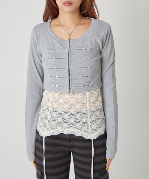 WHO'S WHO gallery(フーズフーギャラリー)の「【WEB限定サイズあり】ナポレオンショートトップス(Tシャツ/カットソー・レディース・オフホワイト/グレー/ブラック/イエロー・SMALL/MEDIUM)」の19枚目の写真