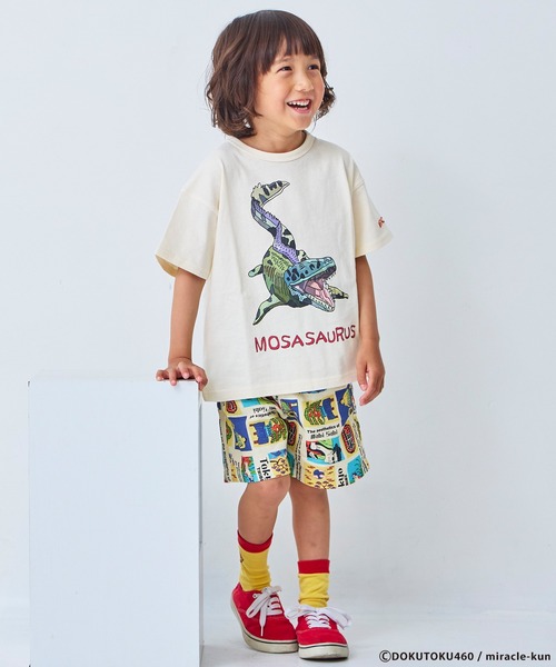 MARKEY'S(マーキーズ)の「【Miracle-kun】別注ミラクルザウルス プリントTee(Tシャツ/カットソー・キッズ・チャコール/オフホワイト/ブラウン・100/130/120/110/95/90/80/150/140)」の8枚目の写真