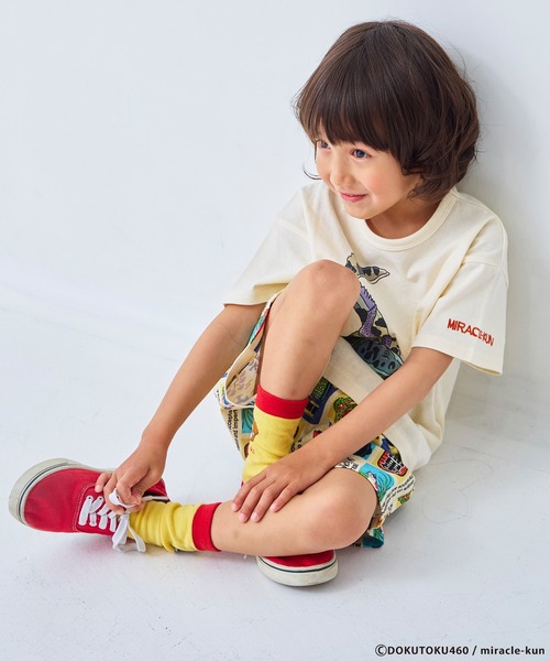 MARKEY'S(マーキーズ)の「【Miracle-kun】別注ミラクルザウルス プリントTee(Tシャツ/カットソー・キッズ・チャコール/オフホワイト/ブラウン・100/130/120/110/95/90/80/150/140)」の7枚目の写真