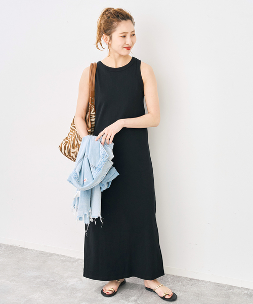 Spick & Span（スピックアンドスパン）の「《追加》天竺アメスリロングワンピース（ワンピース・レディース・ブラック/ブラウン・38/36）」の7枚目の写真