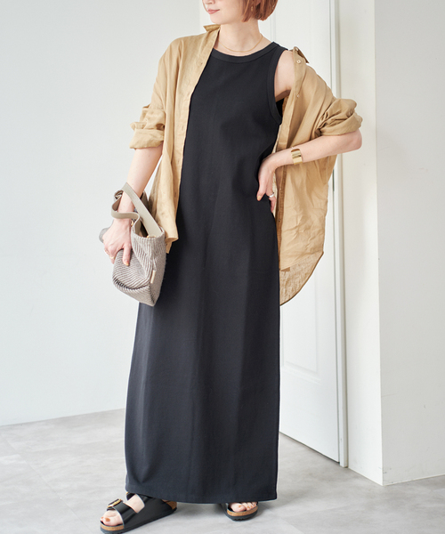 Spick & Span（スピックアンドスパン）の「《追加》天竺アメスリロングワンピース（ワンピース・レディース・ブラック/ブラウン・38/36）」の11枚目の写真
