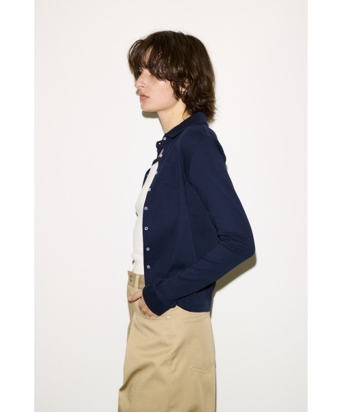 THROW by SLY(スローバイスライ)の「THROW COTTON FLYSE PK SH コットンフライスポケットシャツ 春服 夏服(シャツ/ブラウス・レディース・ライトイエロー/ネイビー・FREE)」の5枚目の写真