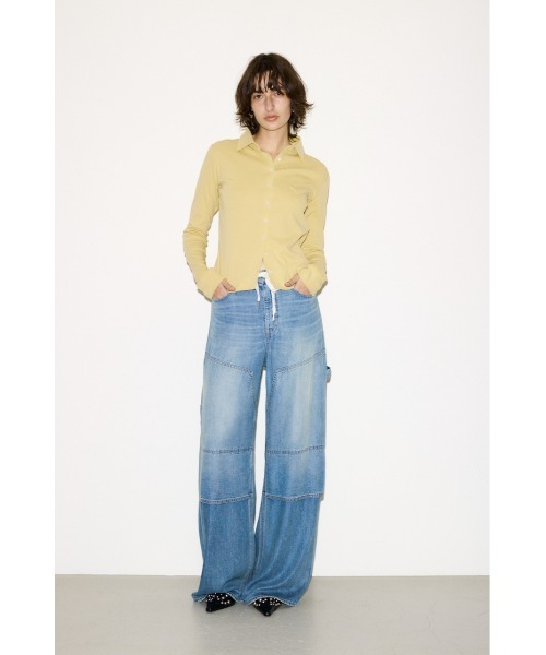 THROW by SLY(スローバイスライ)の「THROW COTTON FLYSE PK SH コットンフライスポケットシャツ 春服 夏服(シャツ/ブラウス・レディース・ライトイエロー/ネイビー・FREE)」の9枚目の写真