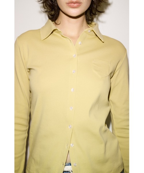 THROW by SLY(スローバイスライ)の「THROW COTTON FLYSE PK SH コットンフライスポケットシャツ 春服 夏服(シャツ/ブラウス・レディース・ライトイエロー/ネイビー・FREE)」の12枚目の写真