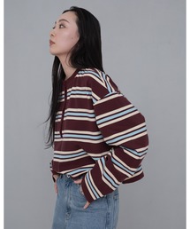 YOOU（ユー）の「BORDER CUT（Tシャツ/カットソー）」