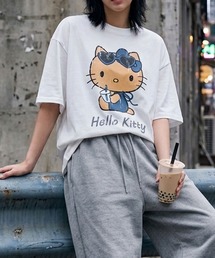 HELLO KITTY日焼けプリント半袖Tシャツ