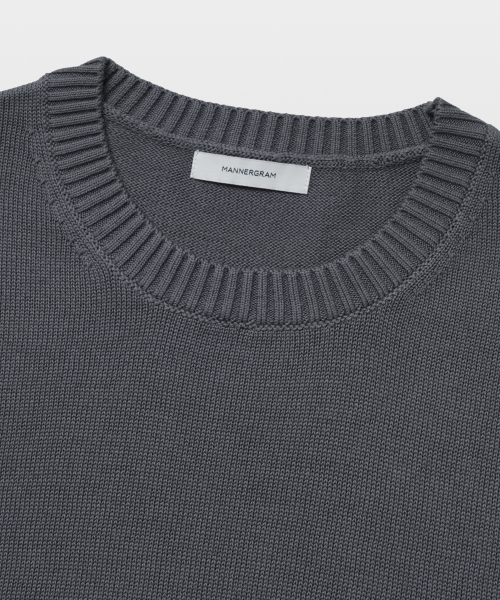 MANNERGRAM(マナーグラム)の「ソフトコットン100 3PLY ラウンド 半袖ニット グレー(ニット/セーター・メンズ・その他・LARGE)」の7枚目の写真