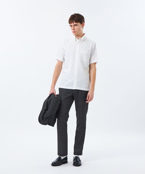 MACKINTOSH PHILOSOPHY(マッキントッシュ フィロソフィー)の「【WEB&一部店舗限定】トロッター スクエアボタンダウン半袖シャツ サッカーストライプ(シャツ/ブラウス・メンズ・ネイビー/ブルー系その他3/グリーン系その他5/ホワイト・42/40/38)」の5枚目の写真