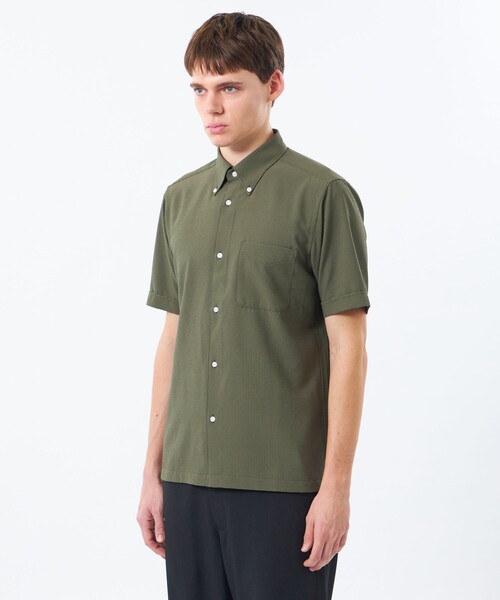 MACKINTOSH PHILOSOPHY(マッキントッシュ フィロソフィー)の「【WEB&一部店舗限定】トロッター スクエアボタンダウン半袖シャツ サッカーストライプ(シャツ/ブラウス・メンズ・ネイビー/ブルー系その他3/グリーン系その他5/ホワイト・42/40/38)」の10枚目の写真