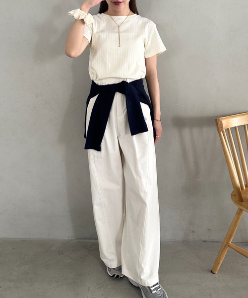 MYMOOD.(マイムード)の「シュシュ付きクロップドトップス 半袖クロップドトップスシュシュ2点SET(Tシャツ/カットソー・レディース・ブラック/ライトグレー/ホワイト/アイボリー・FREE)」の22枚目の写真