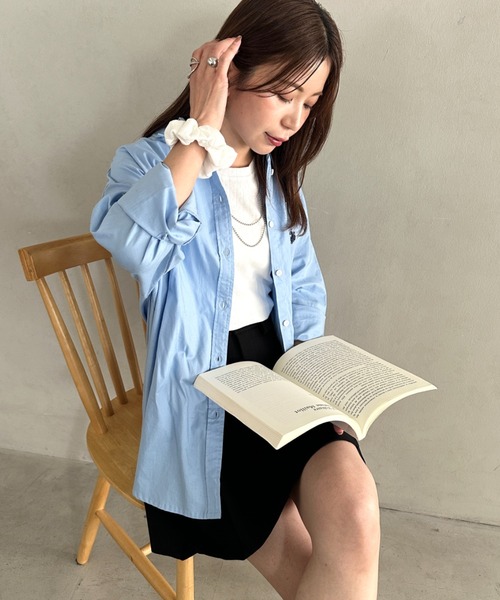 MYMOOD.(マイムード)の「シュシュ付きクロップドトップス 半袖クロップドトップスシュシュ2点SET(Tシャツ/カットソー・レディース・ブラック/ライトグレー/ホワイト/アイボリー・FREE)」の10枚目の写真