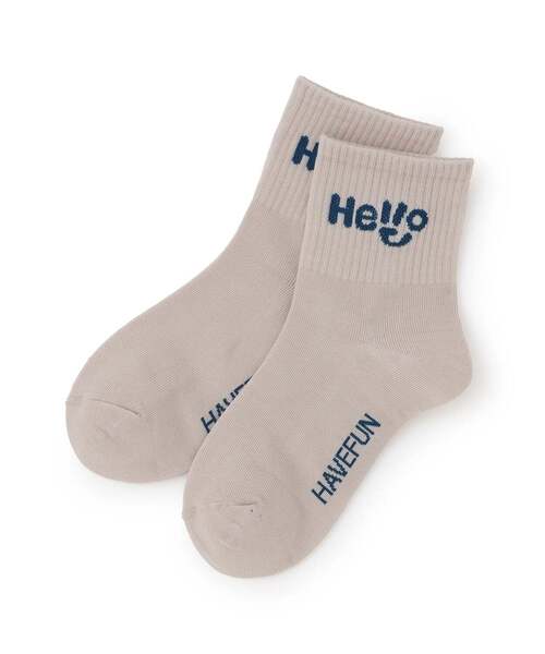 b・ROOM(ビールーム)の「HELLOソックス【子供服】【キッズ】【男の子】【女の子】(ソックス/靴下・キッズ・ブルー/ベージュ/ブラック/オフホワイト/グレー・S)」の9枚目の写真