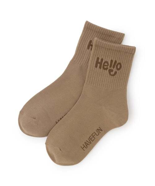 b・ROOM(ビールーム)の「HELLOソックス【子供服】【キッズ】【男の子】【女の子】(ソックス/靴下・キッズ・ブルー/ベージュ/ブラック/オフホワイト/グレー・S)」の10枚目の写真